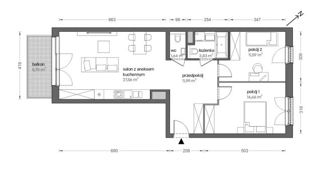 Mieszkanie 3-pokojowe Katowice Brynów, ul. Ceglana. Zdjęcie 7