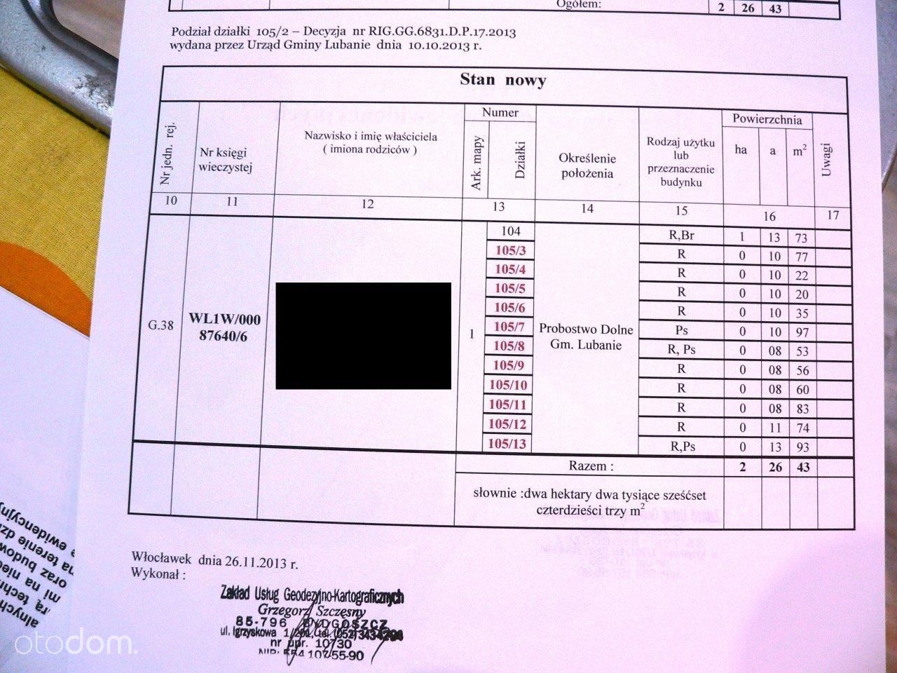 Działka budowlana Probostwo Dolne. Zdjęcie 2
