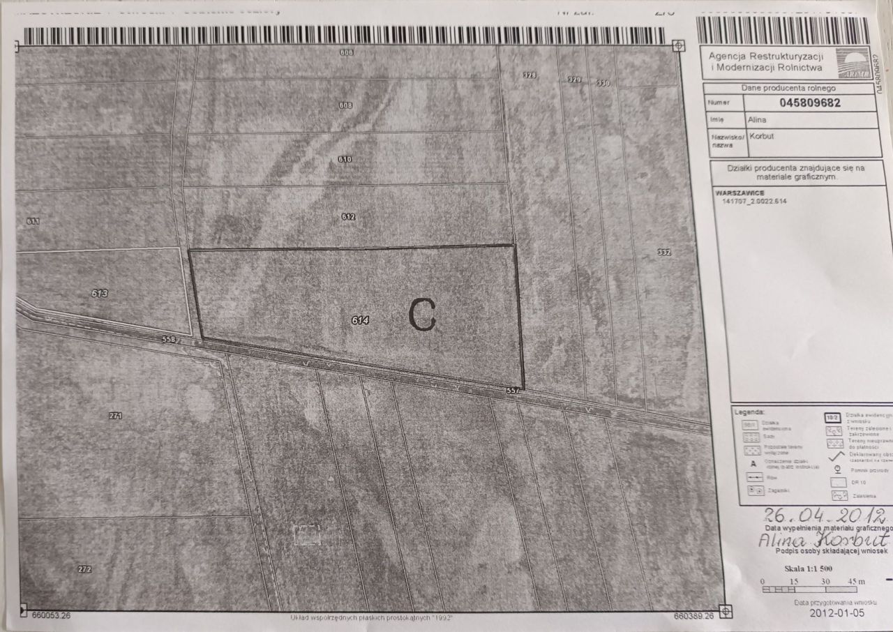 Działka rolna Warszawice