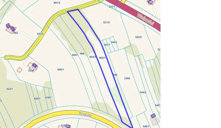 Działka budowlana Zagórz Dolina, ul. Krucza