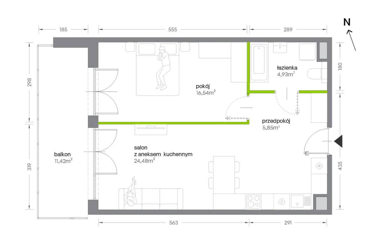Mieszkanie 2-pokojowe Kraków Krowodrza, ul. Żabiniec. Zdjęcie 7
