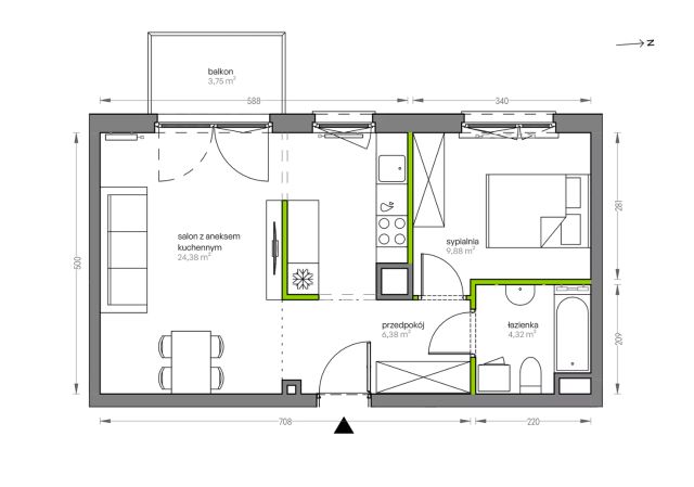 Mieszkanie 2-pokojowe Kraków Płaszów, ul. Myśliwska. Zdjęcie 25