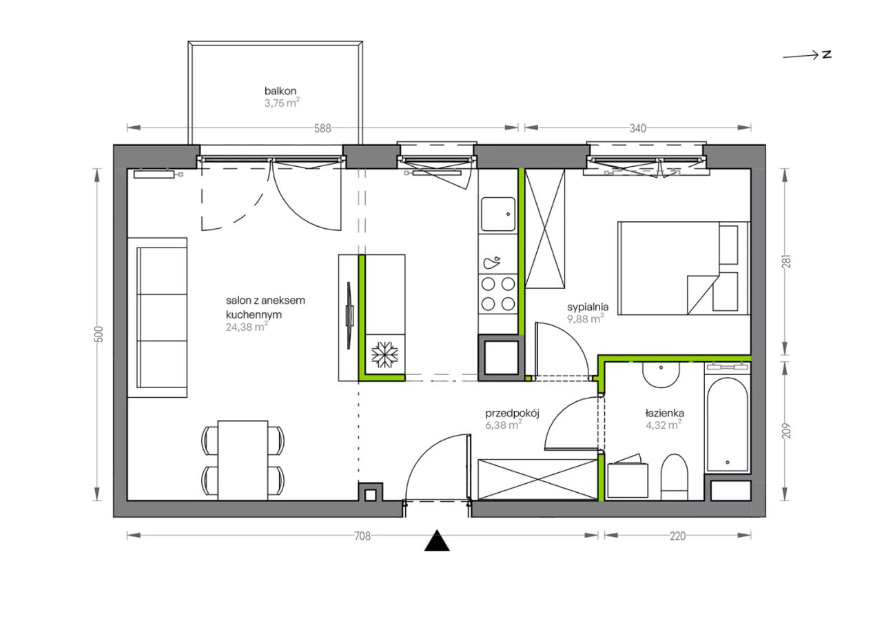Mieszkanie 2-pokojowe Kraków Płaszów, ul. Myśliwska. Zdjęcie 25
