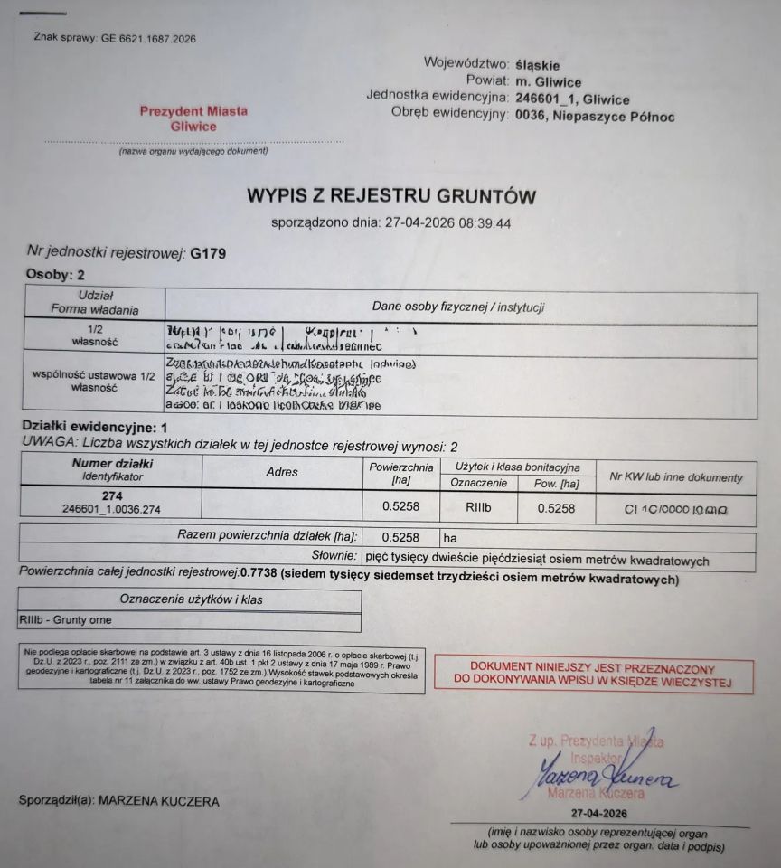 Działka rolno-budowlana Gliwice Łabędy, ul. Starogliwicka. Zdjęcie 7