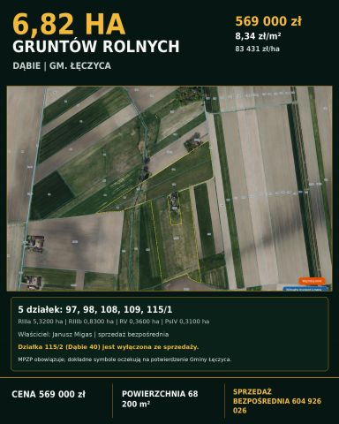 Działka rolno-budowlana Dąbie. Zdjęcie 11