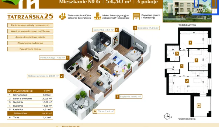 Mieszkanie 3-pokojowe Bełchatów, ul. Tatrzańska