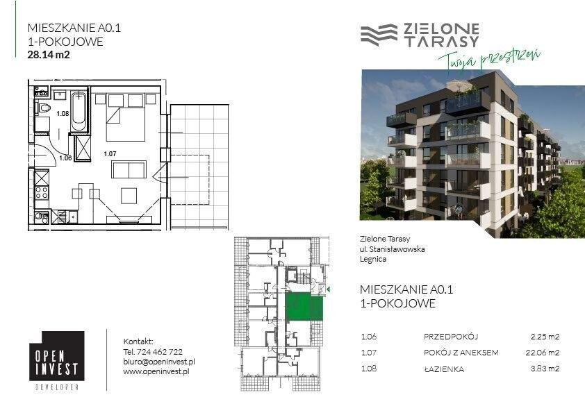 Mieszkanie 1-pokojowe Legnica, ul. Stanisławowska. Zdjęcie 8