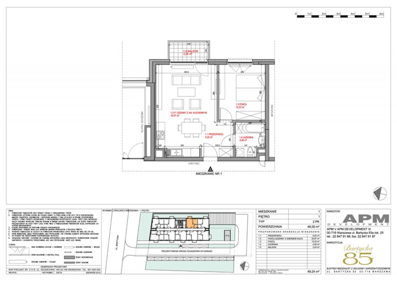 Mieszkanie Warszawa ul. Bartycka 85 46 m2 395 600 z