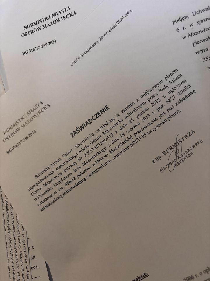 Działka budowlana Ostrów Mazowiecka, ul. Strażaków OSP. Zdjęcie 3