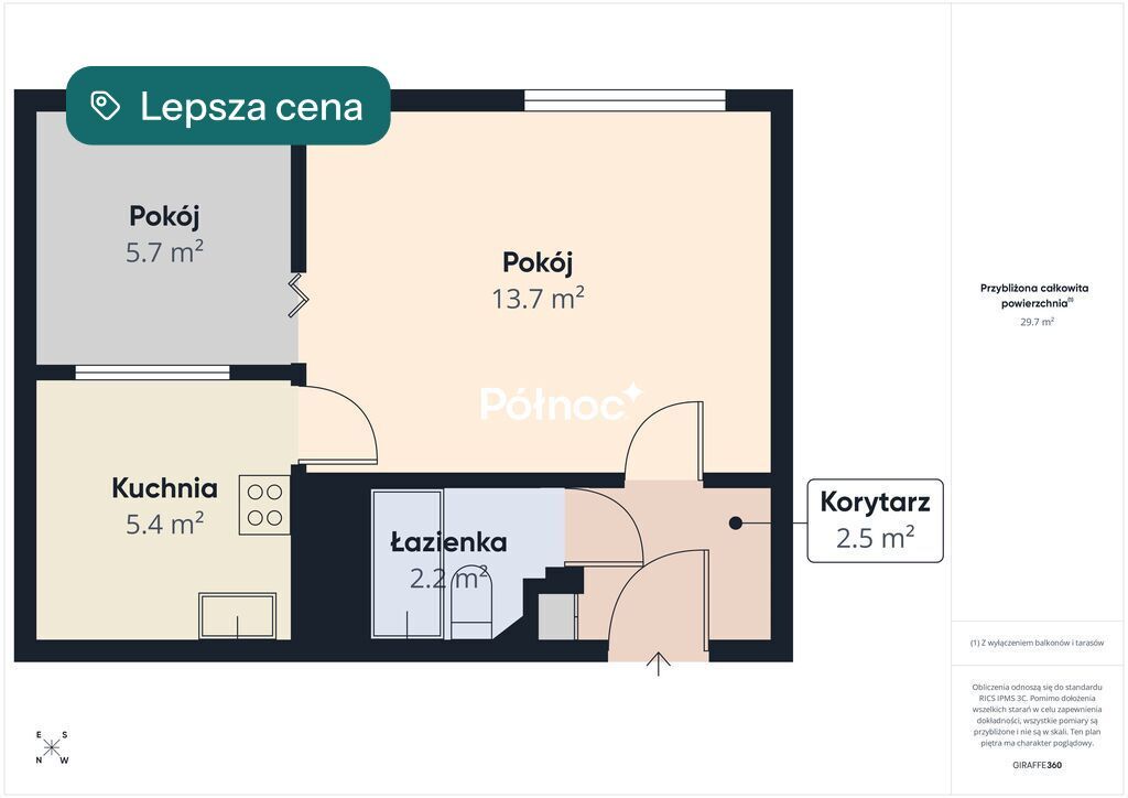 Mieszkanie 2-pokojowe Białystok, ul. Bohaterów Monte Cassino. Zdjęcie 6