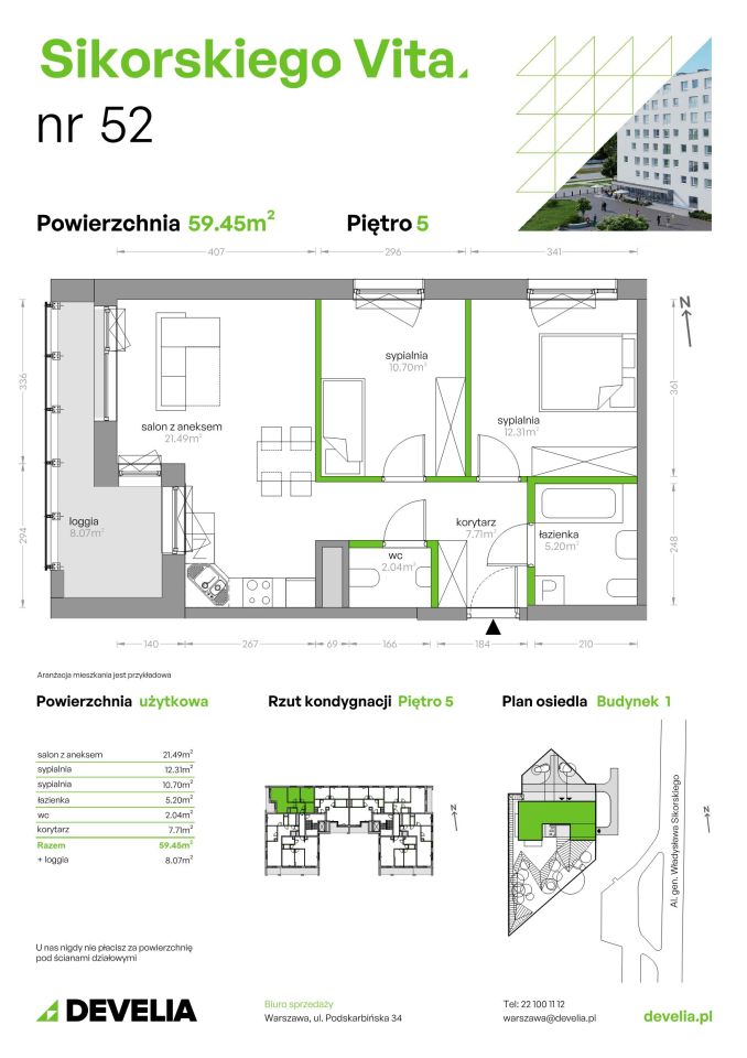 Mieszkanie 3-pokojowe Warszawa Mokotów, al. gen. Władysława Sikorskiego. Zdjęcie 9