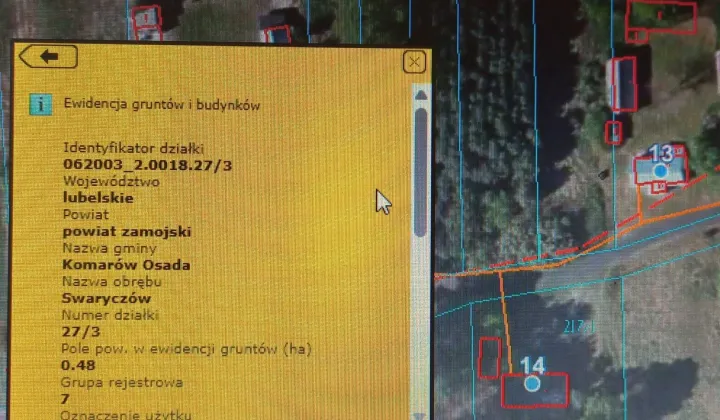 Działka leśna Swaryczów