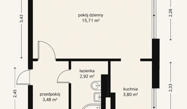 Mieszkanie 1-pokojowe Gdańsk Przeróbka, ul. Bajki