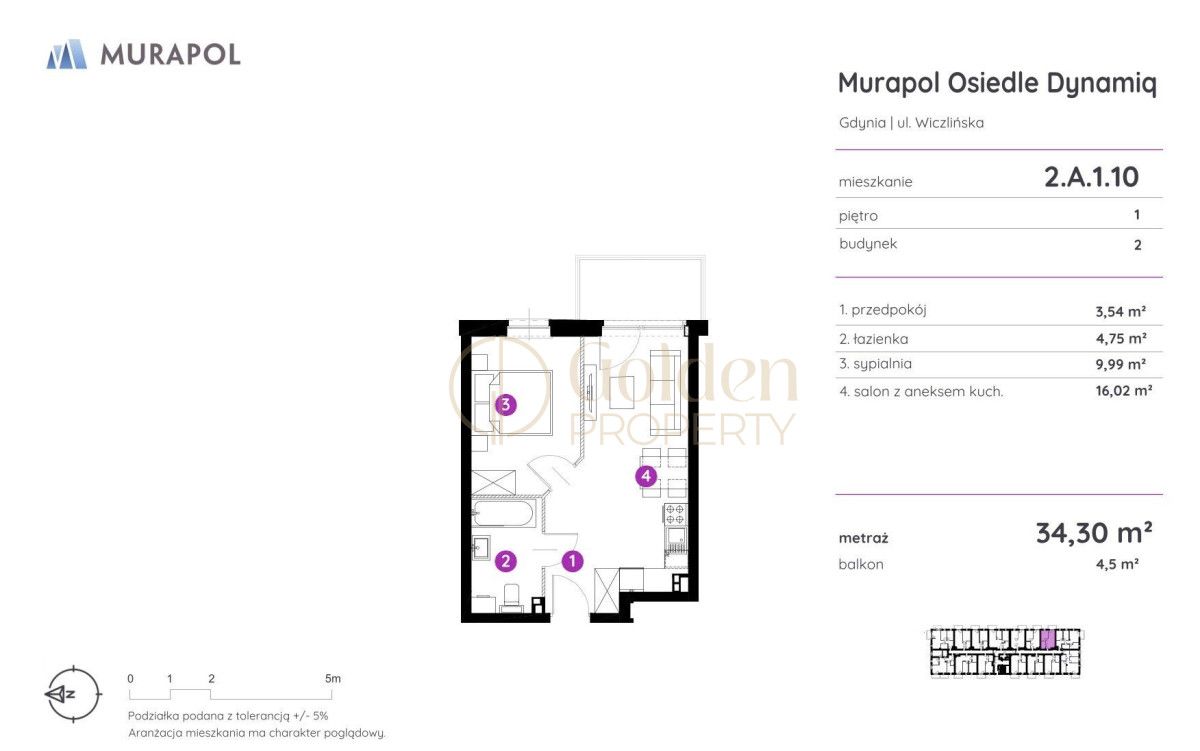 Mieszkanie 2-pokojowe Gdynia Chwarzno-Wiczlino, ul. Wiczlińska. Zdjęcie 5