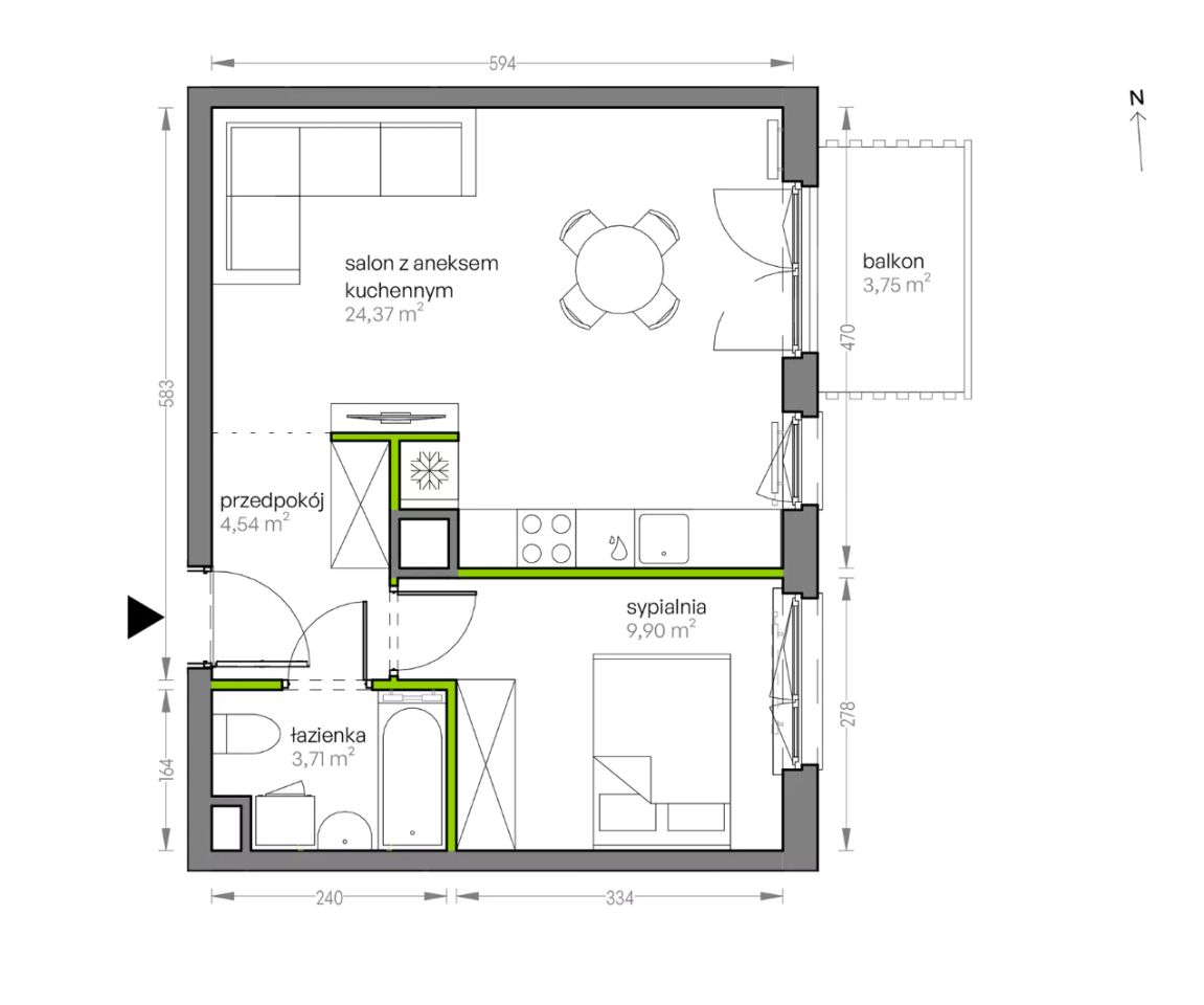 Mieszkanie 2-pokojowe Kraków Płaszów, ul. Myśliwska. Zdjęcie 25