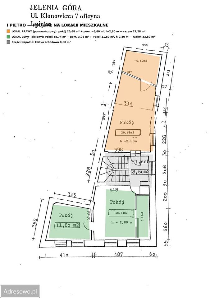 kamienica, 6 pokoi Jelenia Góra Centrum, ul. Sebastiana Klonowica. Zdjęcie 21