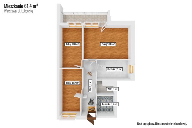 Mieszkanie 3-pokojowe Warszawa Praga-Południe, ul. Łukowska. Zdjęcie 9