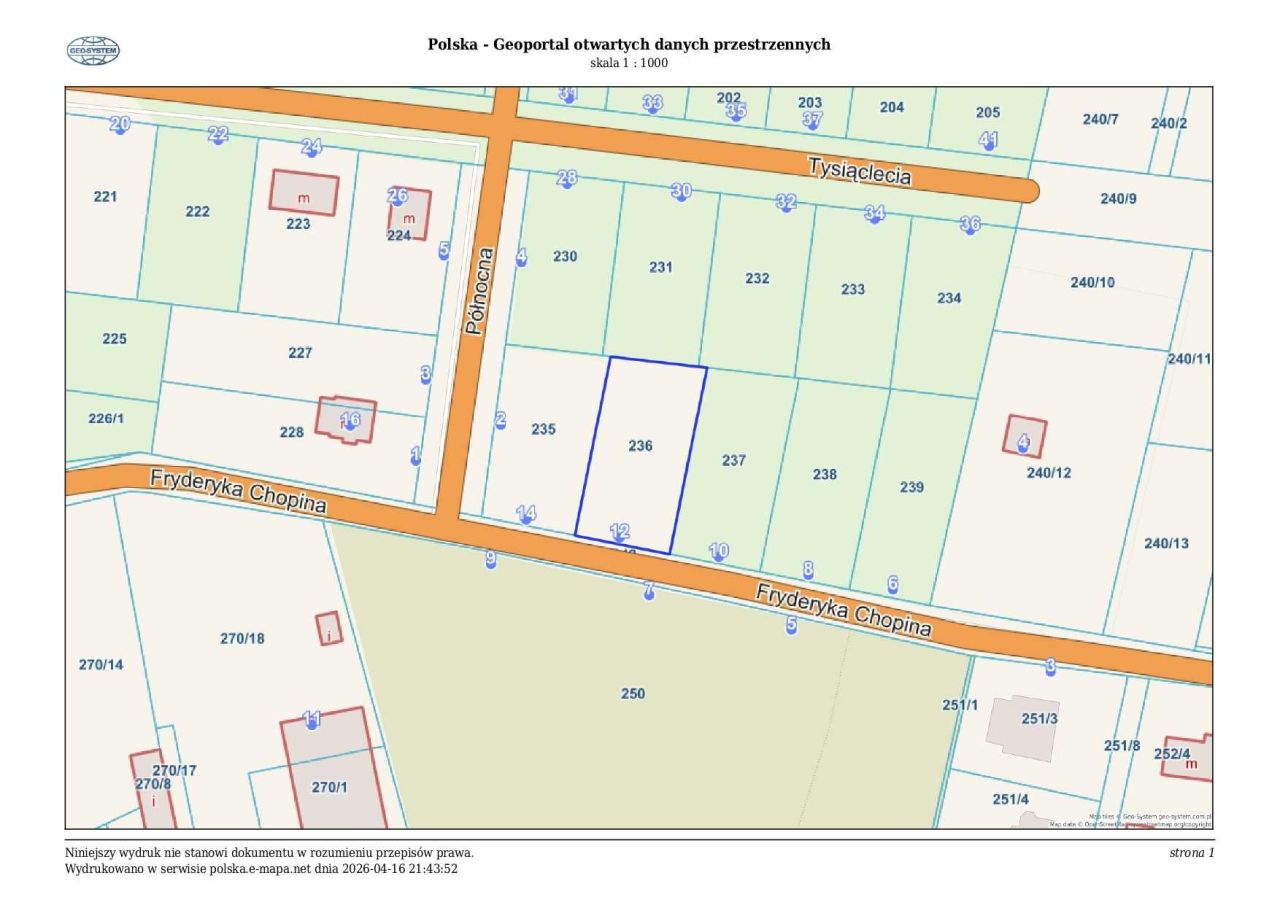 Działka budowlana Rejowiec Fabryczny, ul. Fryderyka Chopina. Zdjęcie 3