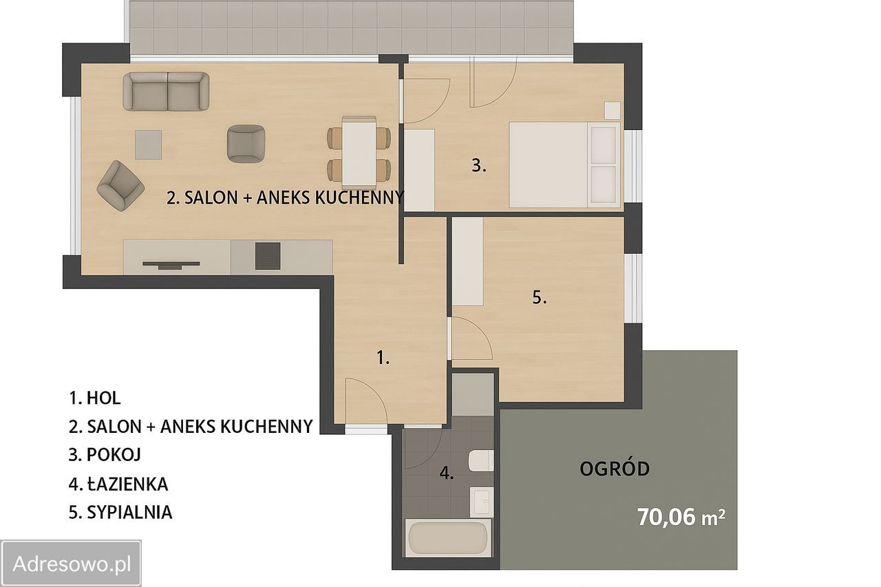 Mieszkanie 3-pokojowe Olsztyn Likusy, ul. Bałtycka. Zdjęcie 5