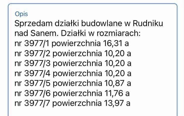 Działka budowlana Rudnik nad Sanem, ul. ks. Augustyna Kordeckiego. Zdjęcie 5