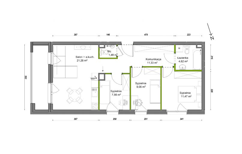 Mieszkanie 4-pokojowe Wrocław Ołtaszyn, ul. Orawska. Zdjęcie 8