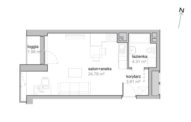 Mieszkanie 1-pokojowe Wrocław Tarnogaj, ul. Piękna. Zdjęcie 7