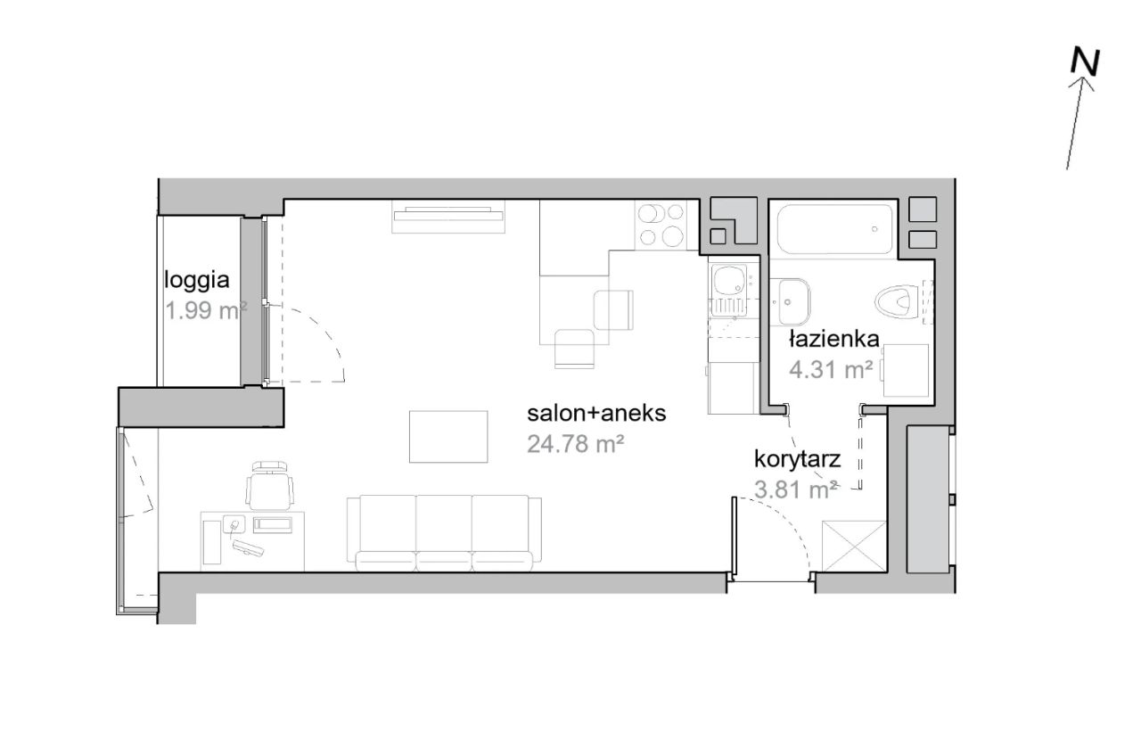 Mieszkanie 1-pokojowe Wrocław Tarnogaj, ul. Piękna. Zdjęcie 7