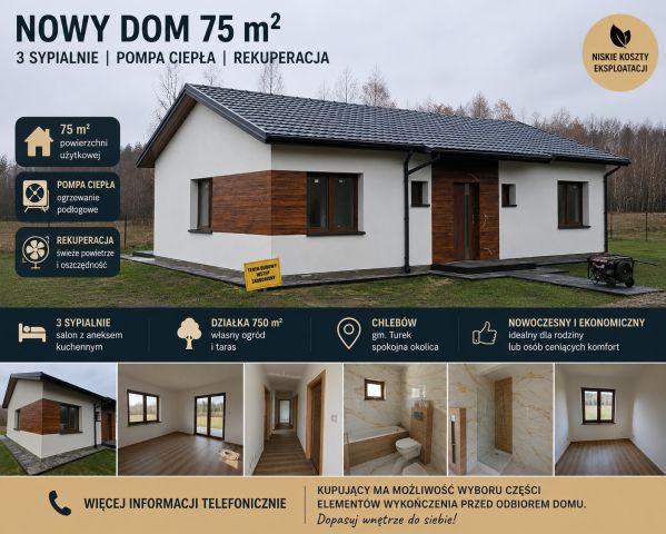 dom wolnostojący, 3 pokoje Chlebów, Chlebów. Zdjęcie 1