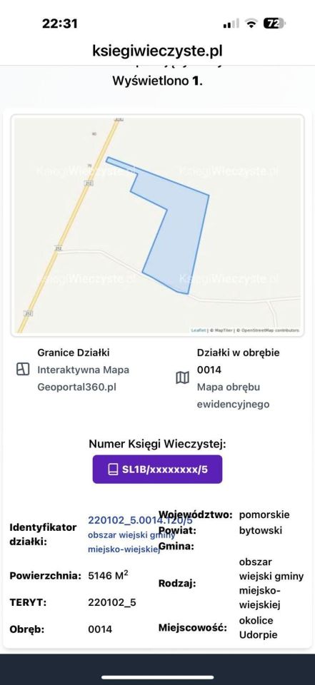 Działka rolno-budowlana Udorpie. Zdjęcie 1