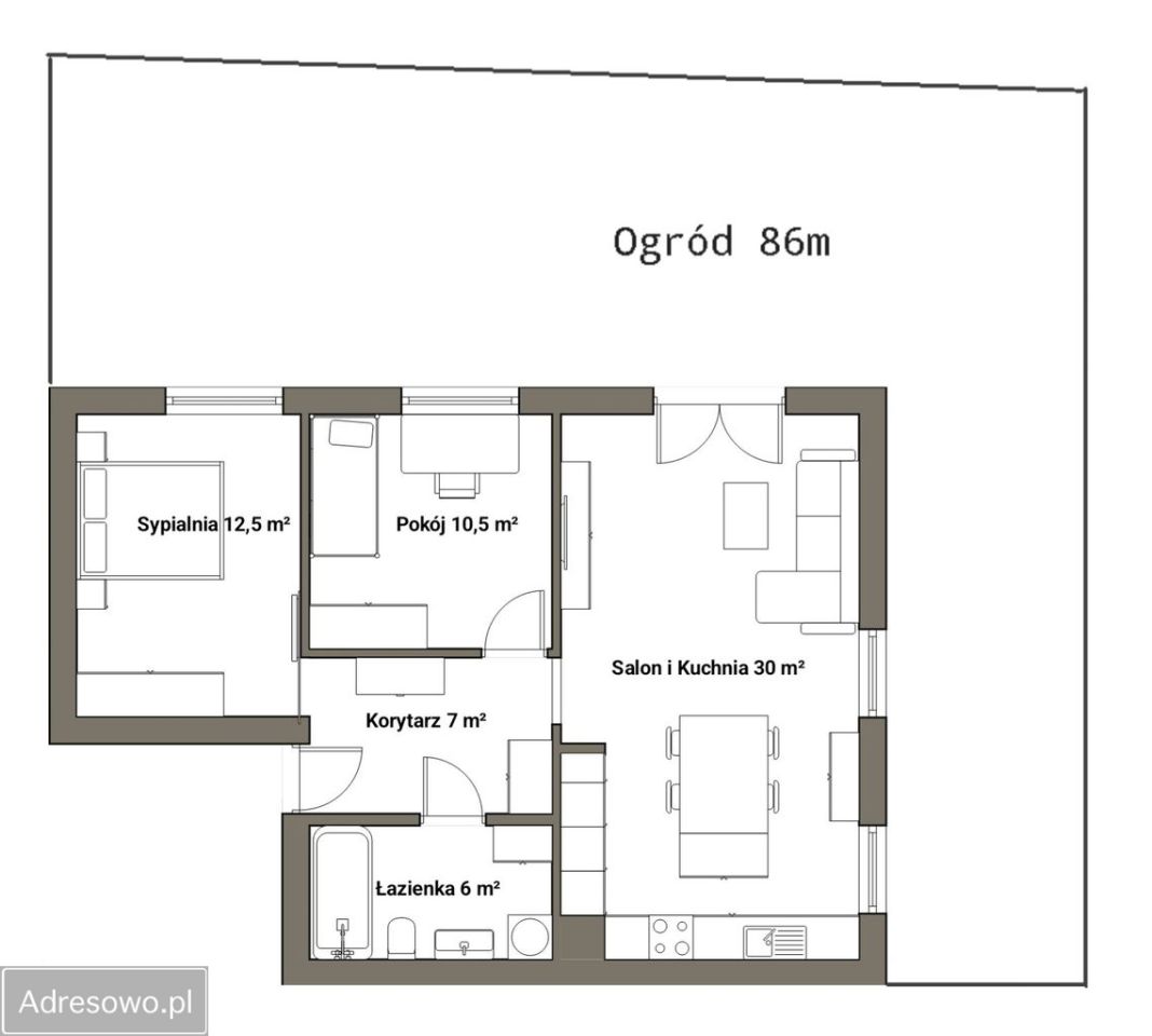 Mieszkanie 3-pokojowe Szczecin Warszewo, ul. Kalinowa. Zdjęcie 16