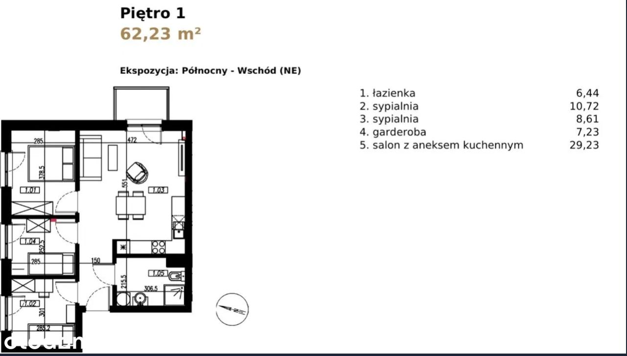 Mieszkanie 3-pokojowe Nowy Targ Bór, os. Bór. Zdjęcie 15