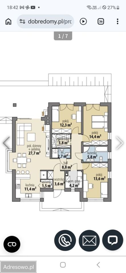 dom wolnostojący, 3 pokoje Obice. Zdjęcie 12