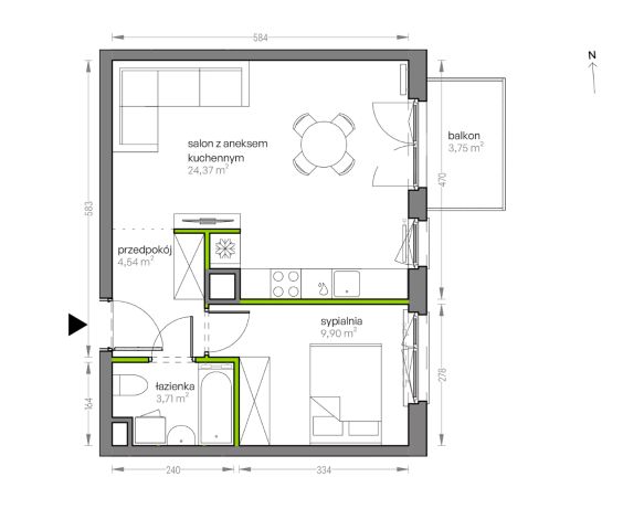Mieszkanie 2-pokojowe Kraków Płaszów, ul. Myśliwska. Zdjęcie 25