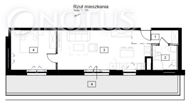 Mieszkanie 2-pokojowe Gliwice Łabędy, ul. Jerzego Bajana. Zdjęcie 3