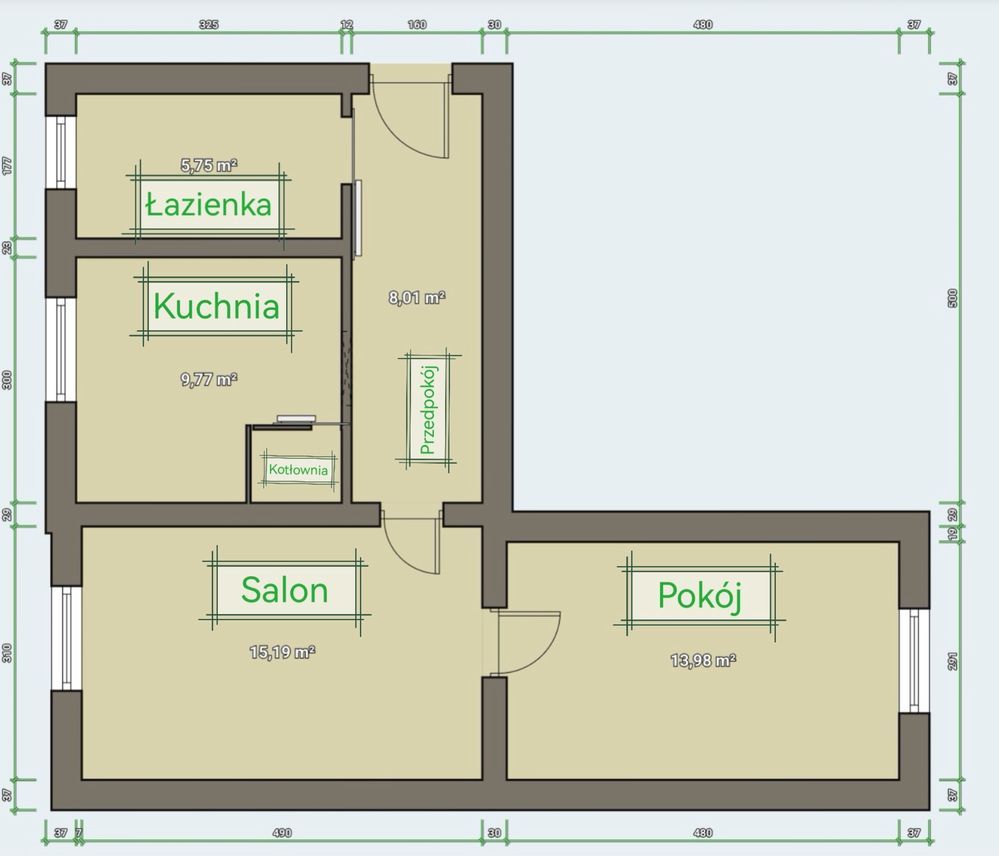 Mieszkanie 2-pokojowe Chwałków. Zdjęcie 2