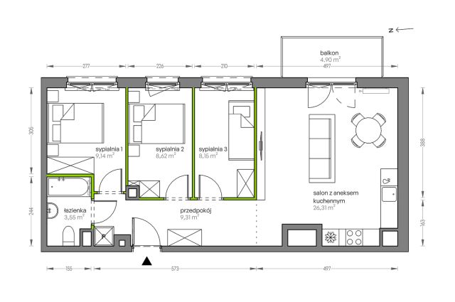 Mieszkanie 4-pokojowe Kraków Płaszów, ul. Myśliwska. Zdjęcie 25