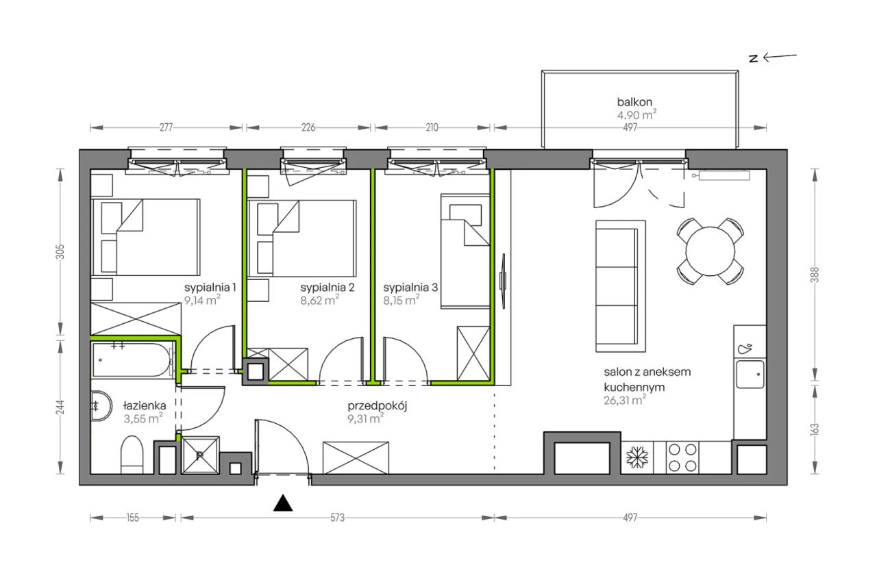 Mieszkanie 4-pokojowe Kraków Płaszów, ul. Myśliwska. Zdjęcie 25