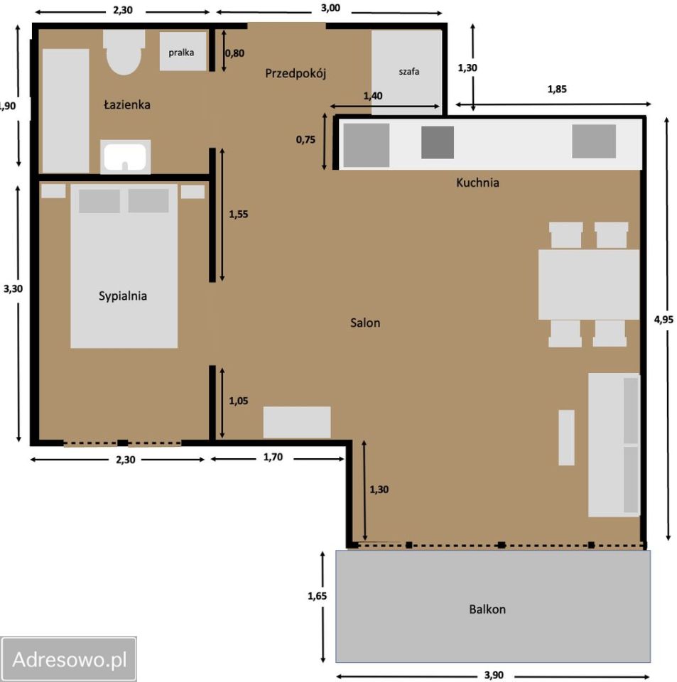 Mieszkanie 2-pokojowe Wrocław Krzyki, ul. Rodzinna. Zdjęcie 5