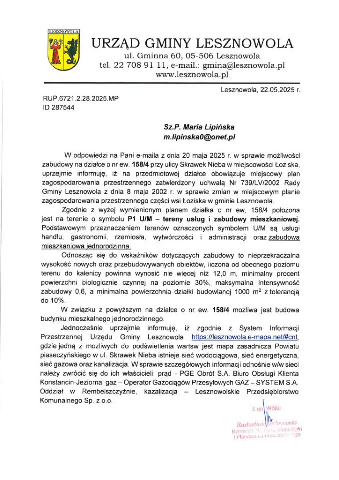 Działka budowlana Łoziska, ul. Skrawek Nieba