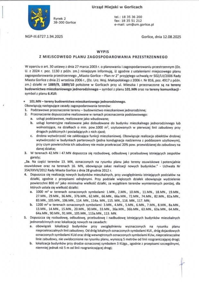 Działka budowlana Gorlice Zawodzie, Mieszka I. Zdjęcie 5