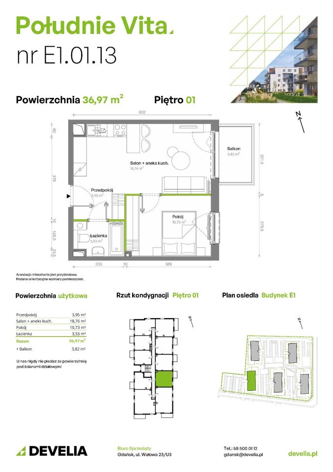 Mieszkanie 2-pokojowe Gdańsk Orunia Górna, ul. Kazimierza Wielkiego. Zdjęcie 7