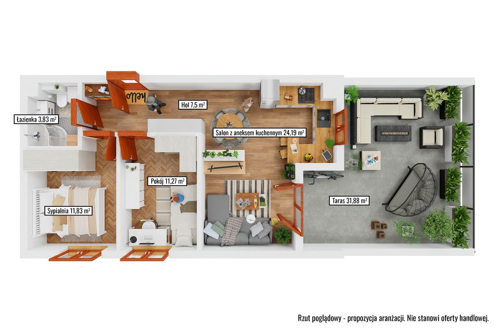 Mieszkanie 3-pokojowe Wieliszew, ul. Krzysztofa Kamila Baczyńskiego. Zdjęcie 11