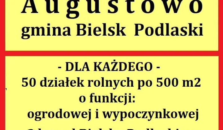 Działka rolna Augustowo