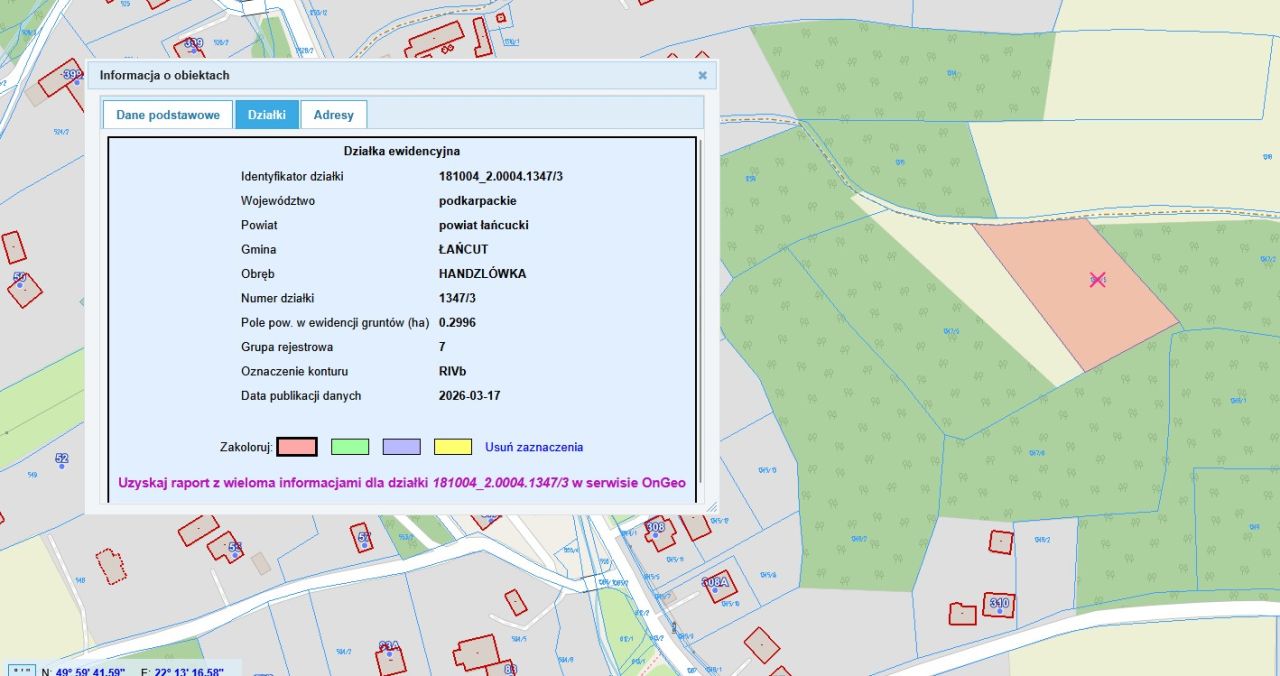 Działka rolno-budowlana Handzlówka Ślebodówka. Zdjęcie 2