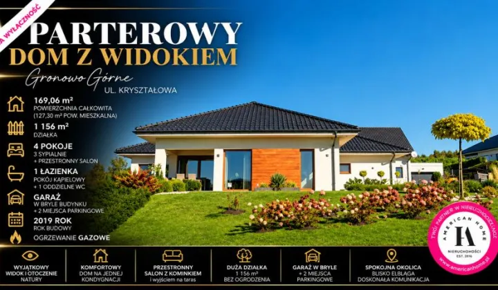 dom wolnostojący, 4 pokoje Gronowo Górne, ul. Kryształowa