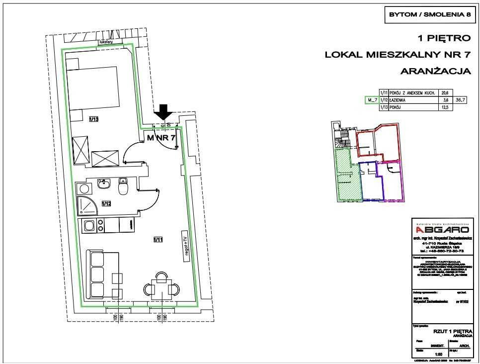 Mieszkanie 2-pokojowe Bytom, ul. Jana Smolenia. Zdjęcie 2