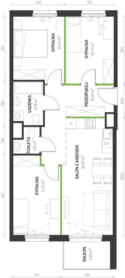 Mieszkanie 4-pokojowe Wrocław Maślice, ul. Augustowska. Zdjęcie 6