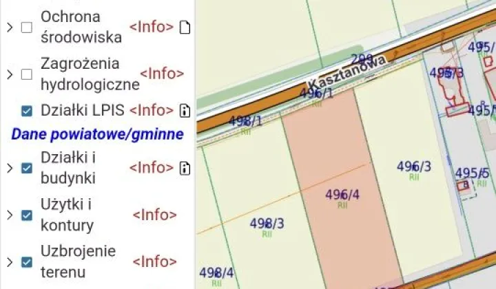 Działka siedliskowa Połczyno, ul. Kasztanowa
