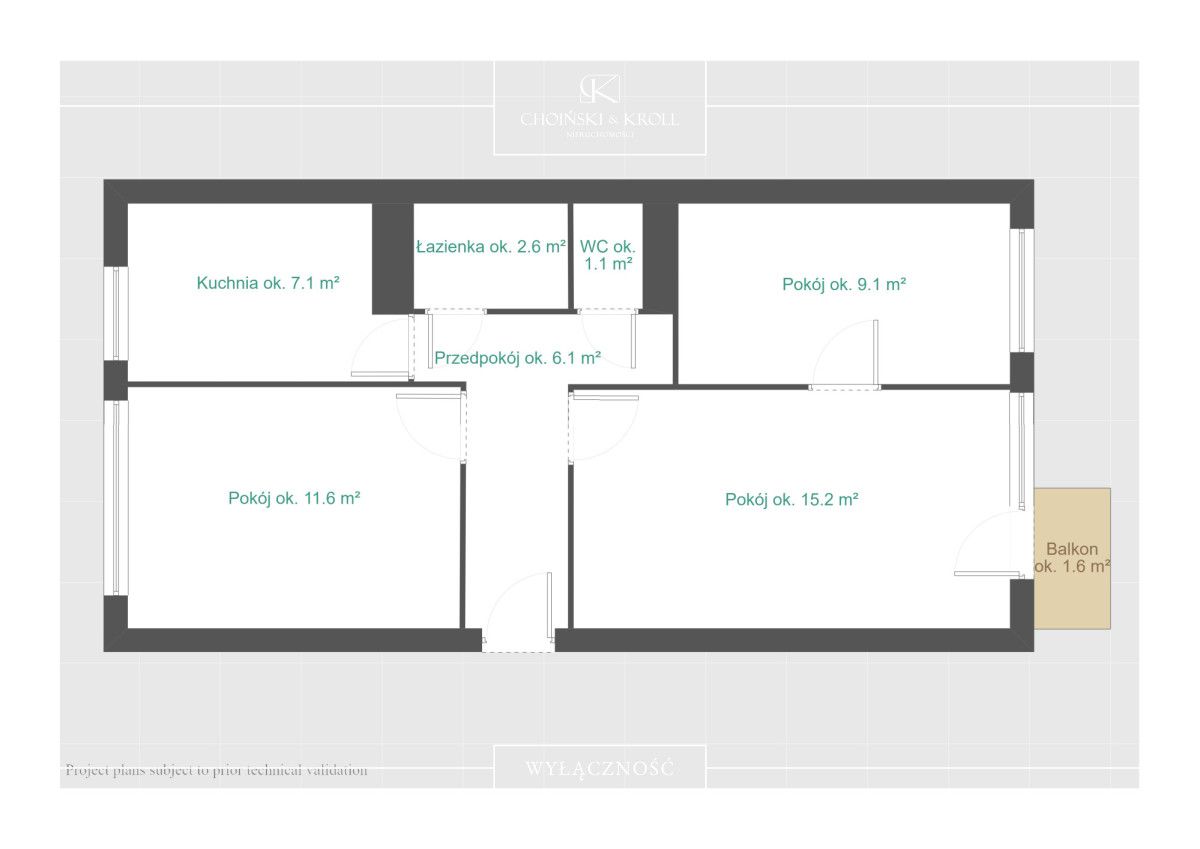 Mieszkanie 3-pokojowe Poznań Winogrady, os. Przyjaźni. Zdjęcie 21