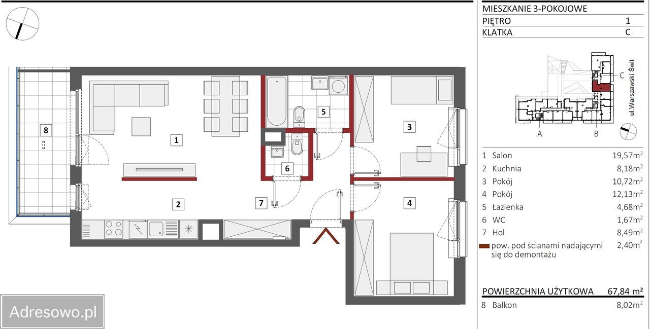 Mieszkanie 3-pokojowe Warszawa Bródno, ul. Warszawski Świt. Zdjęcie 6